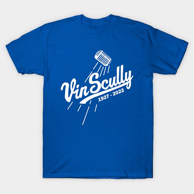 Vin Scully Microphone 1927 - 2022 T-Shirt by Chiko&Molly